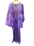 Lavender Purple Floral Jacquard Kaftan Maxi Gown