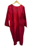 Crimson Red Tonal Embroidered Tunic Kurti