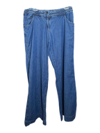 Vintage Braided Waistband Wide-Leg Denim Jeans
