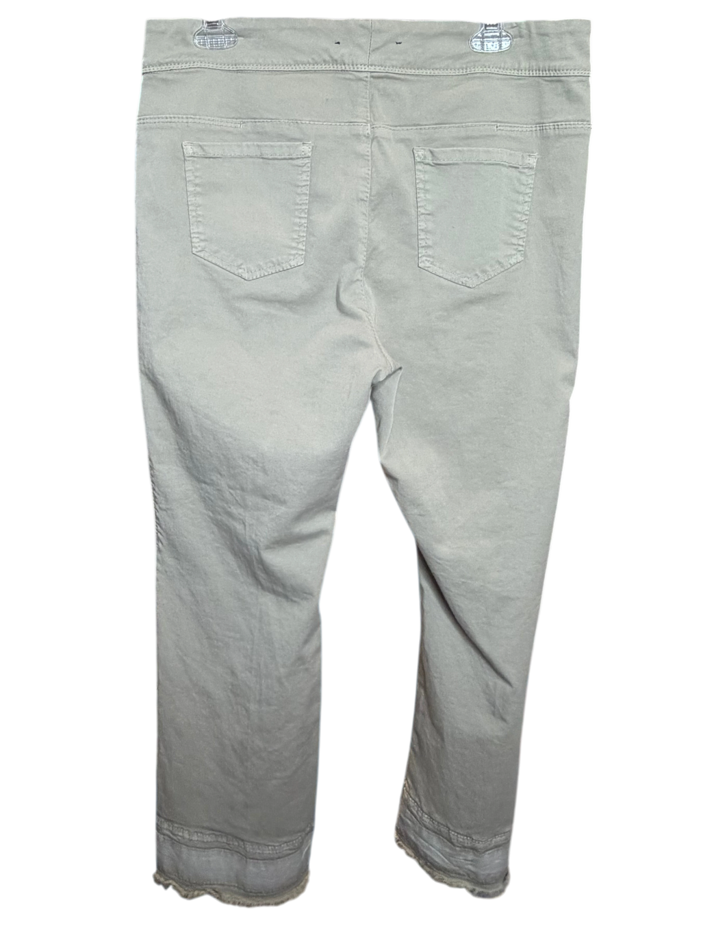 High-Rise Raw Hem Straight-Leg Pants