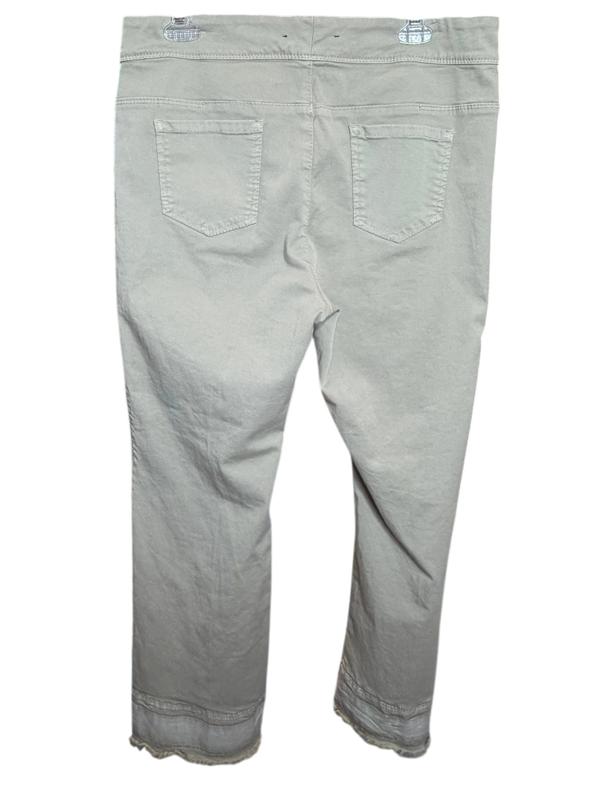 High-Rise Raw Hem Straight-Leg Pants