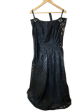 Raoul Arango for Saks Fifth Avenue Black 100% Silk Lace Vintage Evening Midi Dress