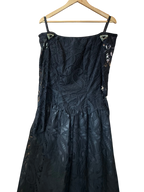 Raoul Arango for Saks Fifth Avenue Black 100% Silk Lace Vintage Evening Midi Dress