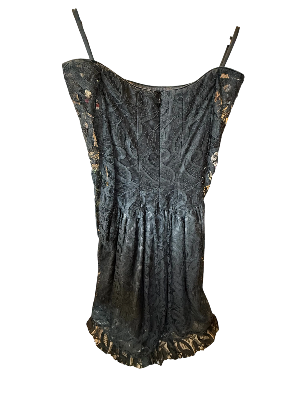 Raoul Arango for Saks Fifth Avenue Black 100% Silk Lace Vintage Evening Midi Dress