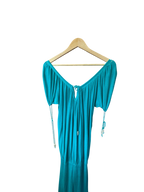 Turquoise Teal Off-the-Shoulder Maxi Dress