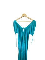 Turquoise Teal Off-the-Shoulder Maxi Dress