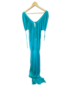 Turquoise Teal Off-the-Shoulder Maxi Dress