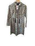 Longchamp Leopard Print Lace-Up Tassel Mini Dress