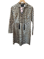 Longchamp Leopard Print Lace-Up Tassel Mini Dress