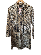 Longchamp Leopard Print Lace-Up Tassel Mini Dress