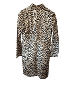 Longchamp Leopard Print Lace-Up Tassel Mini Dress