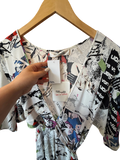 DIANE VON FURSTENBERG Newspaper Pop Art Print Wrap Midi Dress