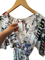 DIANE VON FURSTENBERG Newspaper Pop Art Print Wrap Midi Dress