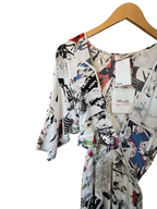 DIANE VON FURSTENBERG Newspaper Pop Art Print Wrap Midi Dress