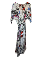 DIANE VON FURSTENBERG Newspaper Pop Art Print Wrap Midi Dress