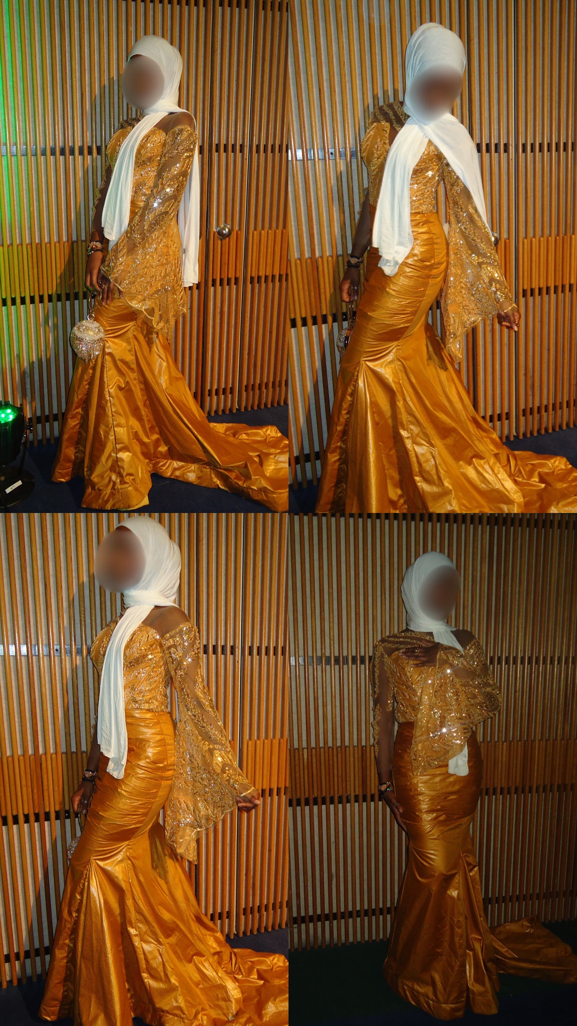 Gold Lace Bazin Gown