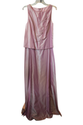 Modify Thrift CRIMSON by Lawrance Kurtz mauve pink taffeta formal maxi gown with floral embroidery and sequin accents.