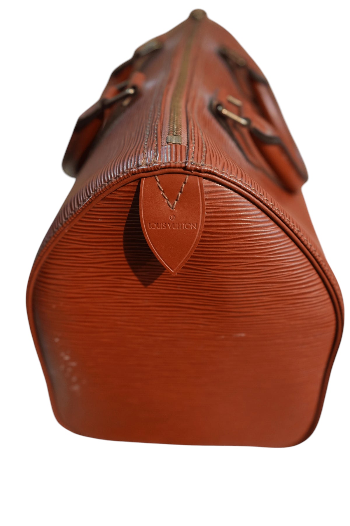 Modify Thrift Louis Vuitton Speedy 30 handbag in Kenyan Brown textured Epi leather with gold-tone zipper detail
