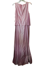 Modify Thrift CRIMSON by Lawrance Kurtz mauve pink taffeta formal maxi gown with a sleeveless layered overlay bodice