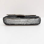 FENDI Baguette Silver Sequin Shoulder Bag