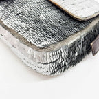 FENDI Baguette Silver Sequin Shoulder Bag