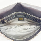 FENDI Baguette Silver Sequin Shoulder Bag